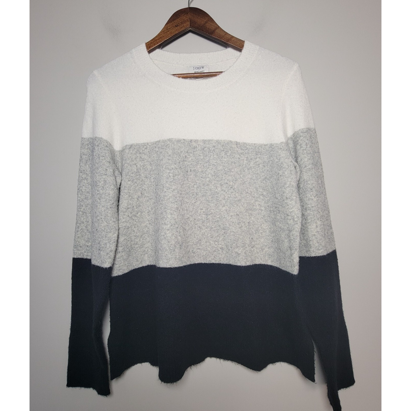 J.Crew Factory Women’s M Wool Blend Colorblock Crewneck Sweater